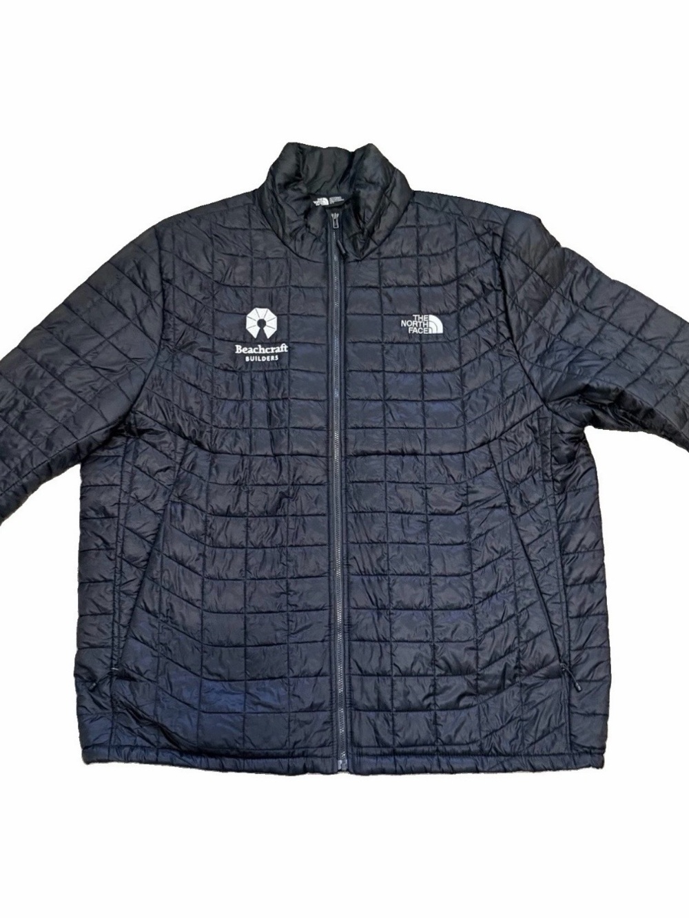 The North Face ThermoBall Eco Jacket Black Puffer Full Zip Size XL Company Logo